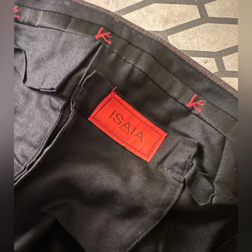 Isaia brown wool mohair dress pants